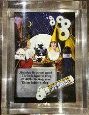 LifeSavers Acrylic Display w/ Pep-O-Mint Vintage Ad, 75 Year Anniversary picture