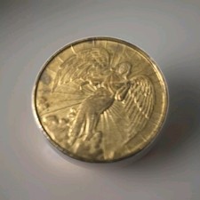 Vintage Religious Guardian angel coin picture