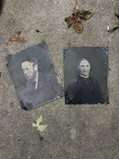  Two Large 1800s Tintype Portrait Photographs picture
