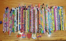 Huge Vintage Lot 90s Y2K Pencil Lot 120+ Lisa Frank Looney Tunes Seasonal Pooh picture
