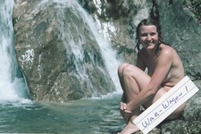 German WW II Photo   -     Eva Braun  Swiming   In Color picture
