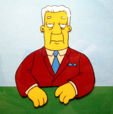 1990s SIMPSONS KENT BROCKMAN FOX ORIGINAL PRODUCTION CEL News Broadcaster Bart picture