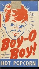 Vintage 1940s Boy-O-Boy Popcorn Box Cincinnati, Ohio. This is for one Box. 