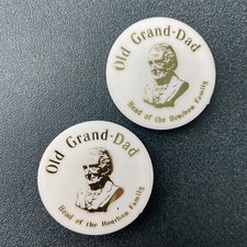 Old Grand-Dad Head of the Bourbon Family Portrait Vintage Advertising Button Top picture