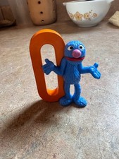 VTG SESAME STREET Grover 0 Number Figure Cake Topper PVC picture