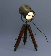 Antique Finish Searchlight Vintage Spot Light Tripod Mini Small Desk Table Lamp  picture