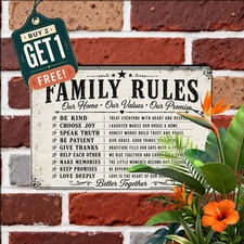Vintage Family Group Portrait Metal Sign Distressed Living Room Decor picture