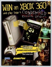 Xbox360 contest Condemned thriller sweepstakes 2006 Advertisement picture