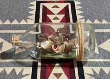 Vintage Boothbay Maine Ship in a Bottle Sailboat Maritime Nautical Decor T46 picture