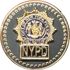 PBX-012-A NYPD Detective Lapel Pin with dual pin posts and deluxe locking clasps picture