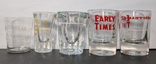 Vintage Pre-Prohibition Boston Whiskey Shot Glasses Barware Lot Early Times picture