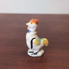 VTG Anthropomorphic Chicken Rooster Figurine w/Jacket Bow Tie & Cane 1.5