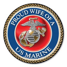 Proud Wife of a Marine Circle Magnet picture