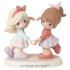 Precious Moments Two Girls Making Hearts With Hands Figurine Friends 192001 New picture