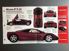 1992 - 1997 McLaren F1 Coupe Poster, Spec Sheet, Folder, Brochure - RARE Awesome picture