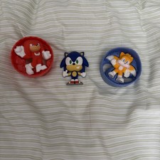 2024 McDonald’s Sonic 3 Toys Knuckles Tails Sonic Magnet Lot Burger King picture