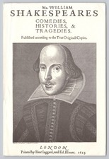 1623 Shakespeare First Folio Title Page Postcard London Folger Library picture