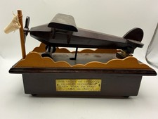 Vintage Spirit of St. Louis Charles Lindbergh Wooden Airplane Music Box picture
