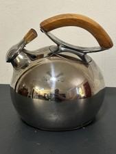 Nambe Tea Kettle Chrome Stainless Steel Bulbo 2011 Lou Henry High Shine picture