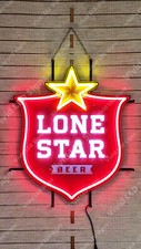 Lone Star Beer Texas TX Vivid LED Neon Sign Light Lamp With Dimmer HT 24