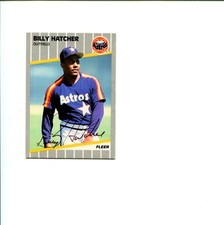 Billy Hatcher Houston Astros 1989 Fleer Signed Autograph Photo Card picture