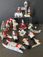Lot Of Vintage Wooden Mini Christmas Ornaments 15 Pieces  picture