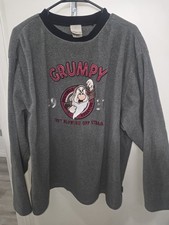 Vtg Disney Store Grumpy Dwarf Fleece Grey Sweatshirt Size XL Embroidered  picture