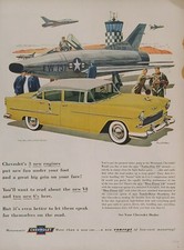 1954 vintage Chevrolet Bel Air Four-door Sedan print ad, Post World War II. picture