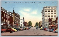 College Avenue looking North from University of Georgia Campus Athens Postcard picture