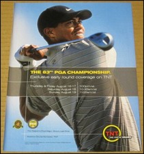 2001 Tiger Woods PGA Championship Print Ad TNT Advertisement Golf The 83rd VTG picture