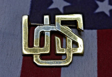 WWII WW2 USO Sterling gold wash United Service Organization Pin ORIGNAL OWNER picture