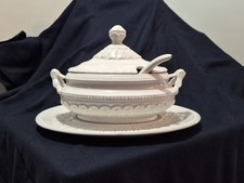 G. W. Co Italy Italian White Glazed Small Individual Tureen With Underplate 7