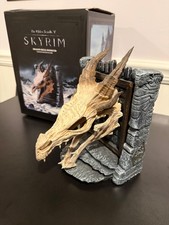 The Elder Scrolls V Skyrim Dragon Skull Bookend - Rare Limited Edition picture