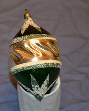 VTG German Mercury Glass Twisted Fluted Teardrop Christmas Ornament 3.5” T picture