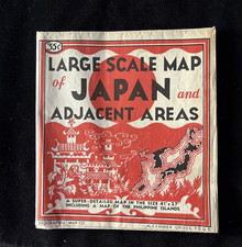 Vintage Map Of Japan & Adjacent Areas Large Scale Approx 41X27 Post WWII 1946-49 picture