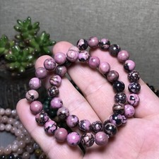10Pcs Wholesal Natural Polish Red rose stone bracelets Crystal ball 8mm picture