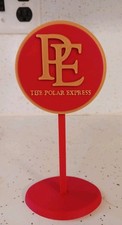 The Polar Express Railroad, Mini Train Sign Display Diorama 6.25