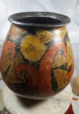 Polychrome Decorated  Pottery Olla Historic Piece Of Pottery Native RARE  picture