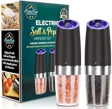 Gravity Electric Pepper and Salt Grinder Set, Adjustable Coarseness, Automatic picture