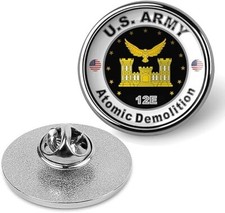 United States Army Atomic Demolition Tie Suit Shirt Lapel Pin - Silver picture