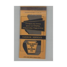 Matchbook Cover Peck-Woolf Sand & Material Co Kansas City MO picture