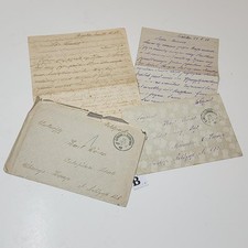 2) antique handwritten letters WWI German Feldpost letters 1917 18 world war B18 picture