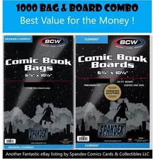 1000  BCW 2Mil Current Modern Poly Bags & Comic Boards Acid Free Storage Combo picture