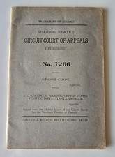 Gangster Al Capone Original 1933 Court of Appeals Transcript - Chicago Mafia picture