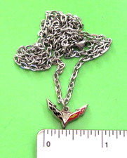 C7 CORVETTE - necklace , pendant GIFT BOXED silver tone picture