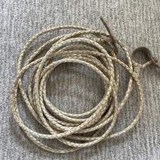 Vintage Braided Rawhide Riata Cowboy Lasso Rope 25 Feet picture