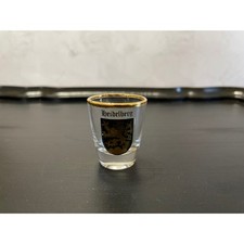 Vintage Heidelberg Germany Souvenir Shot Glass Gold Rim Lion Crest Barware picture