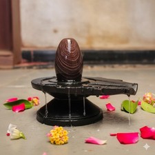 Black Narmadeshwar 2 Inch Shivling, Lingam, Shiva Lingam & 4 Inch Jaladhari picture
