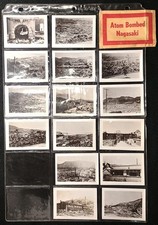 RARE set 15 photographs ATOM-BOMBED NAGASAKI, JAPAN war images WWII destruction picture
