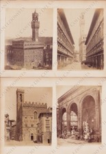 FLORENCE Loggia dei Lanzi Palazzo Vecchio Podestà National Museum 4 photos albumin picture